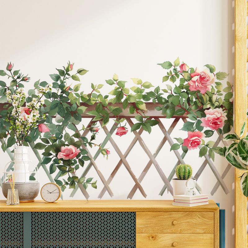 Creative Rose Vine Wall Sticker for Living Room or Restaurant Décor