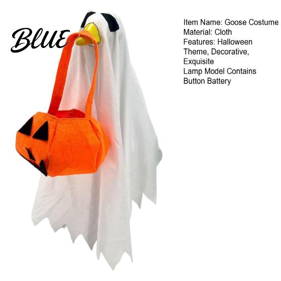 Spooky Costume Set Fall Garden Goose Lawn Outfit Halloween Ghost Porch Clothes Fun for Outdoor Patio Yard Decoration Party