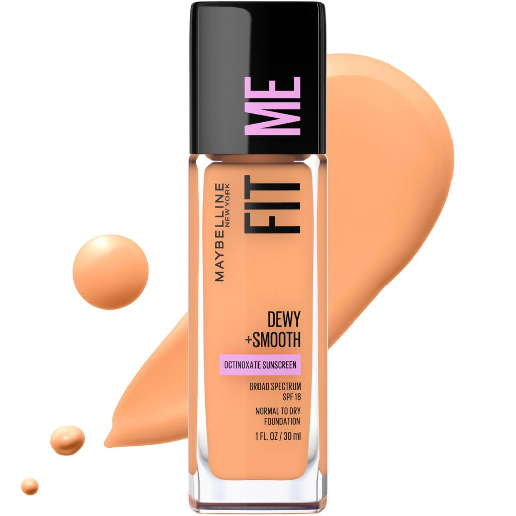 Maybelline Fit Me Dewy and Smooth Foundation Soft Honey 1 Fl Oz