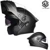 Motorcycle helmets Men's and women's face-off helmets Double mirror locomotive Bluetooth semi-full cover four seasons
