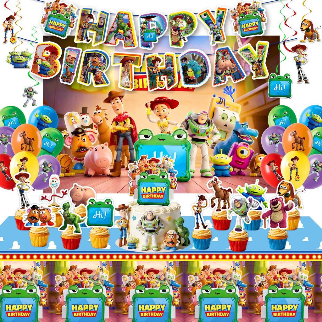 Toy Story Thema Feestartikelen, Wegwerp Papieren Borden Bekers Servetten voor Verjaardagsfeest Decoratie Props Scène Decor, Kinder Feest Cadeauset
