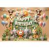 Farm Animal Theme Birthday Backdrop Banner Party Banner Cute Happy 1St Birthday for Little Boy Background Outer Garden Poster