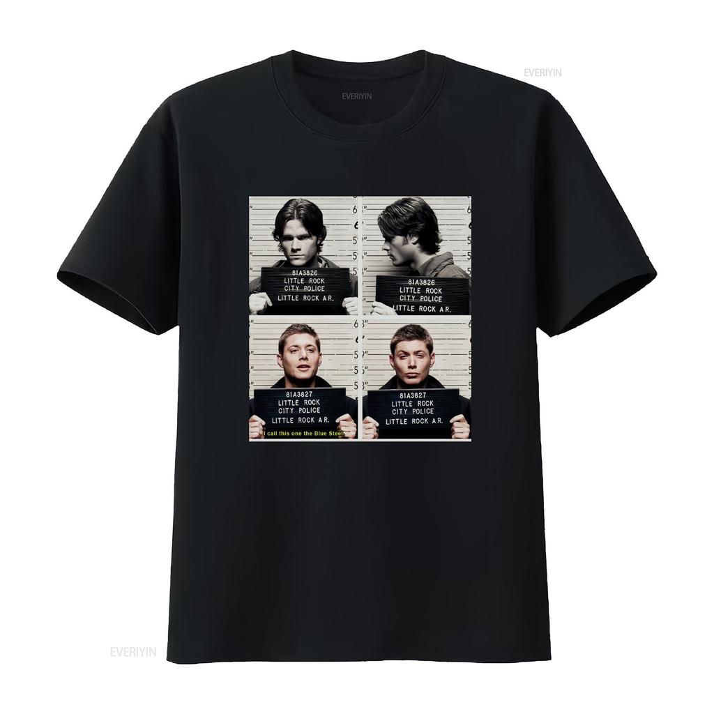 Supernatural mugshot T Shirt All Size Black vintage Washed Comfortable Breathable Stretched fashion designer clothes graphic