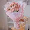 Knitted Carnation Hand-made Flower with Wool Hand Crocheting Artificial Packing Bag Home Decor