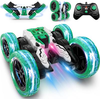 Remote Control Car, Double Sided RC Car 4WD Off-Road Stunt Car with 360° Flips 2.4Ghz Indoor Outdoor All Terrain Electric Toy Cars Gifts for Boys Kids