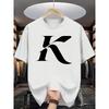 European Size Summer Men's Fashion Pattern Short Sleeve T-shirt with Letter Pattern Print
