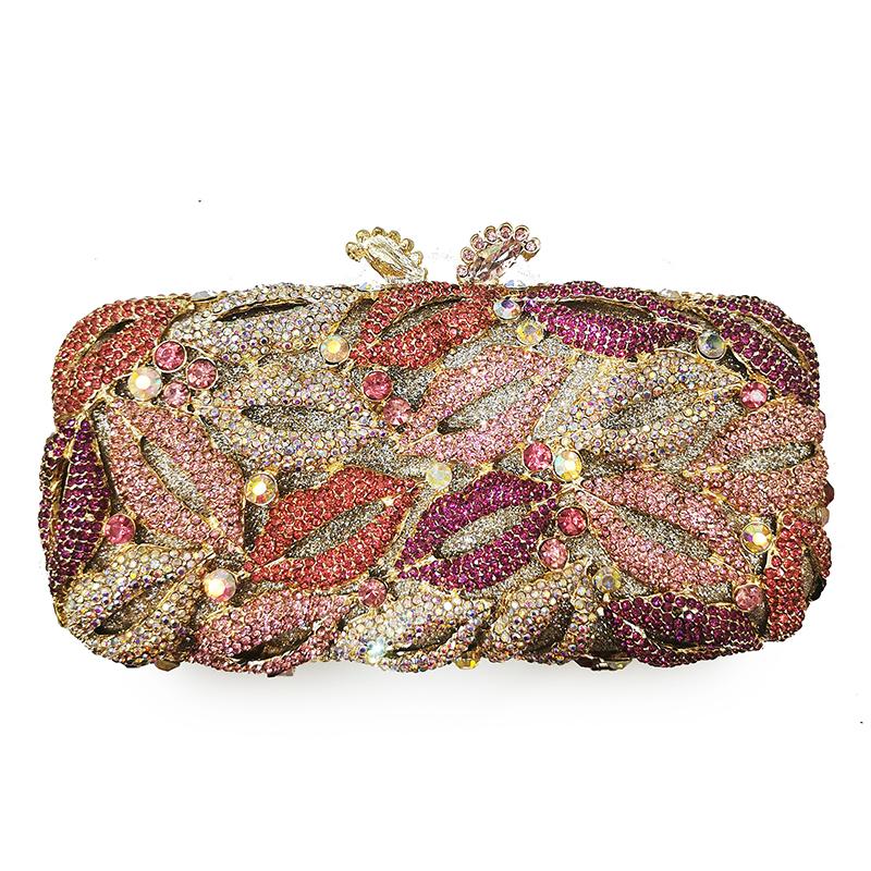Multi-Colored Crystal Evening Clutch Bags For