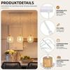 NETTLIFE Lustre à 3 ampoules en bois style moderne culot E27 blanc Convient pour la cuisine le salon et la chambre