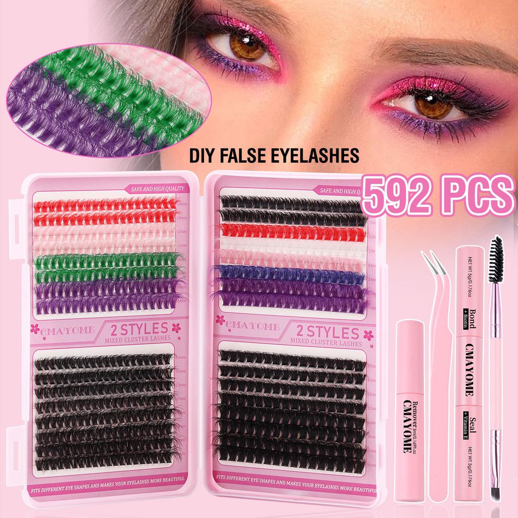 Color Single Cluster D Song False Eyelash Set 10-16Mmdiy Segmented Grafting Thick Eyelashes