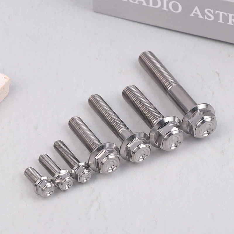 Titanium Alloy Flange Head Screw M6M8M10 Motorcycle, Car Modification, Weight Reduction, External Hexagonal Screw