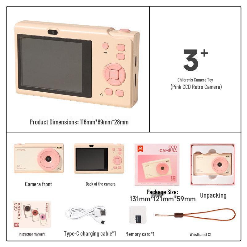 Mobee Retro CCD Kids' Digital HD Camera – Perfect Toy Gift for Boys & Girls.
