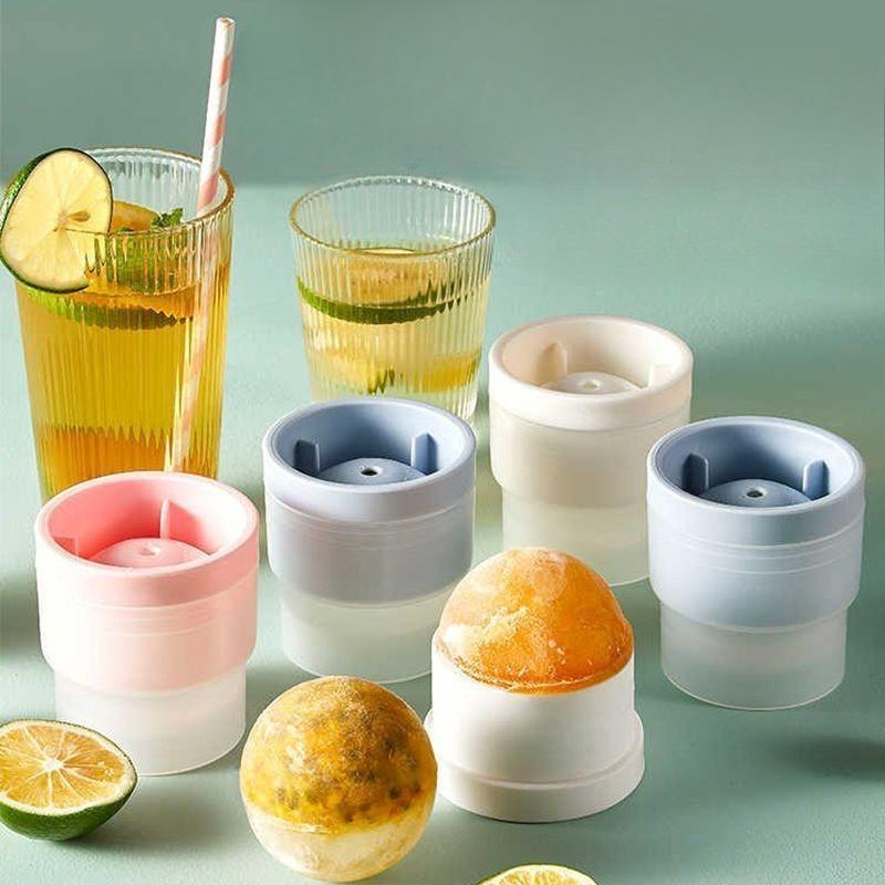 Household Large-sized Whisky Silicone Round Ice Ball Mold, Spherical Easy-demolding Frozen Ice Block Ice Cube Mold Maker