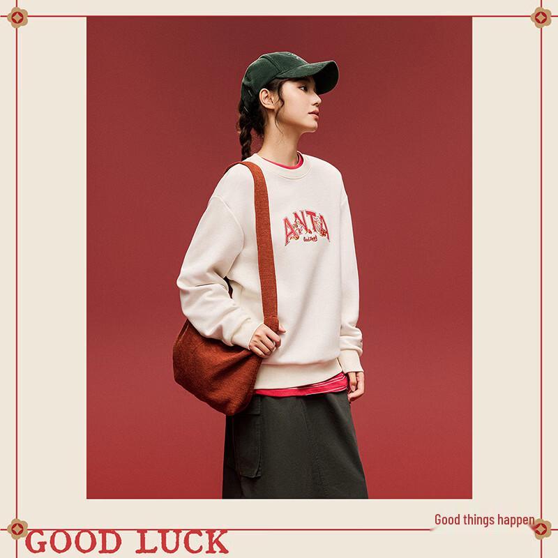 

ANTA Good Things Happen Fleece Round Neck Sweatshirt L