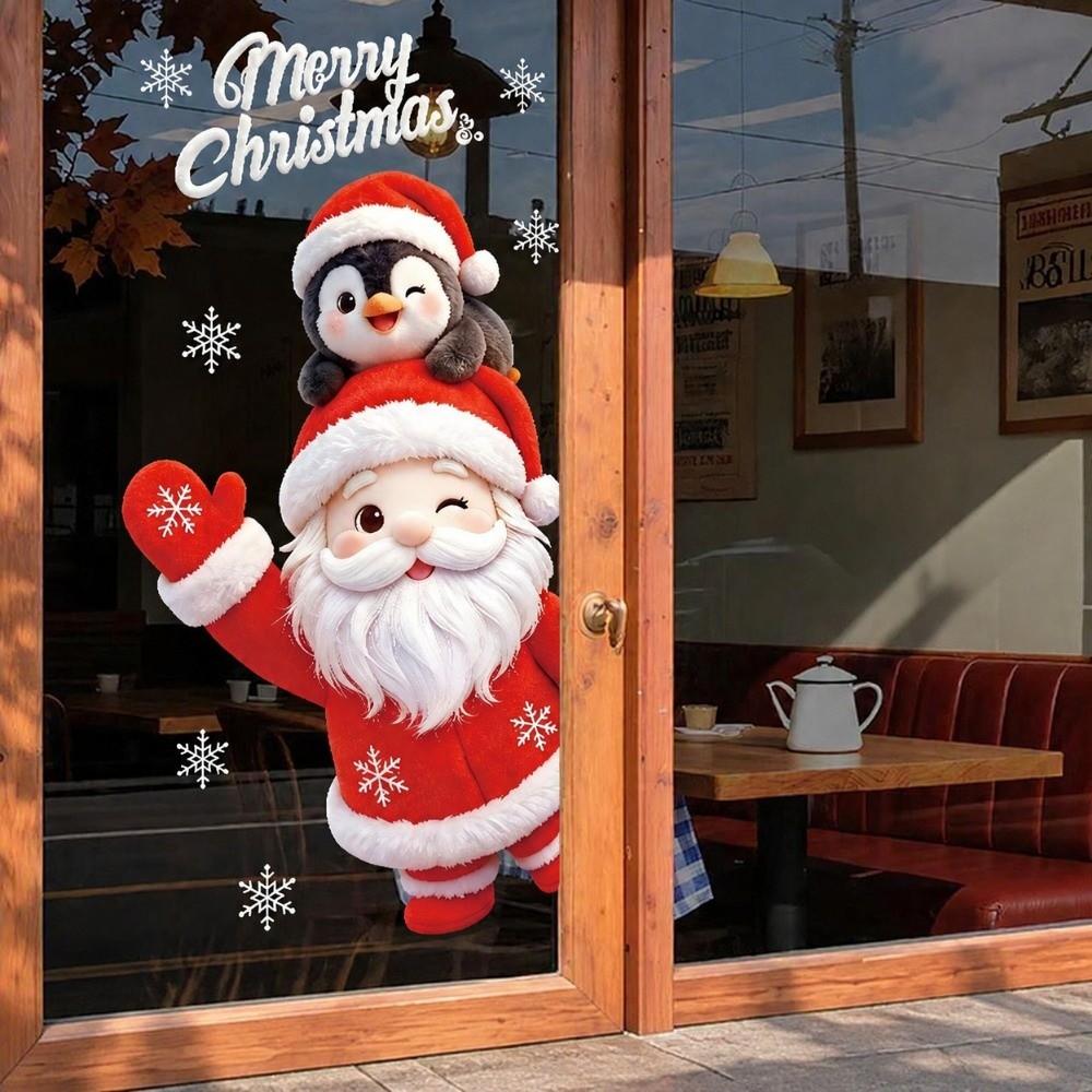 Static Window Clings Cartoon Pattern Holiday Decorations Christmas Stickers Holiday Season