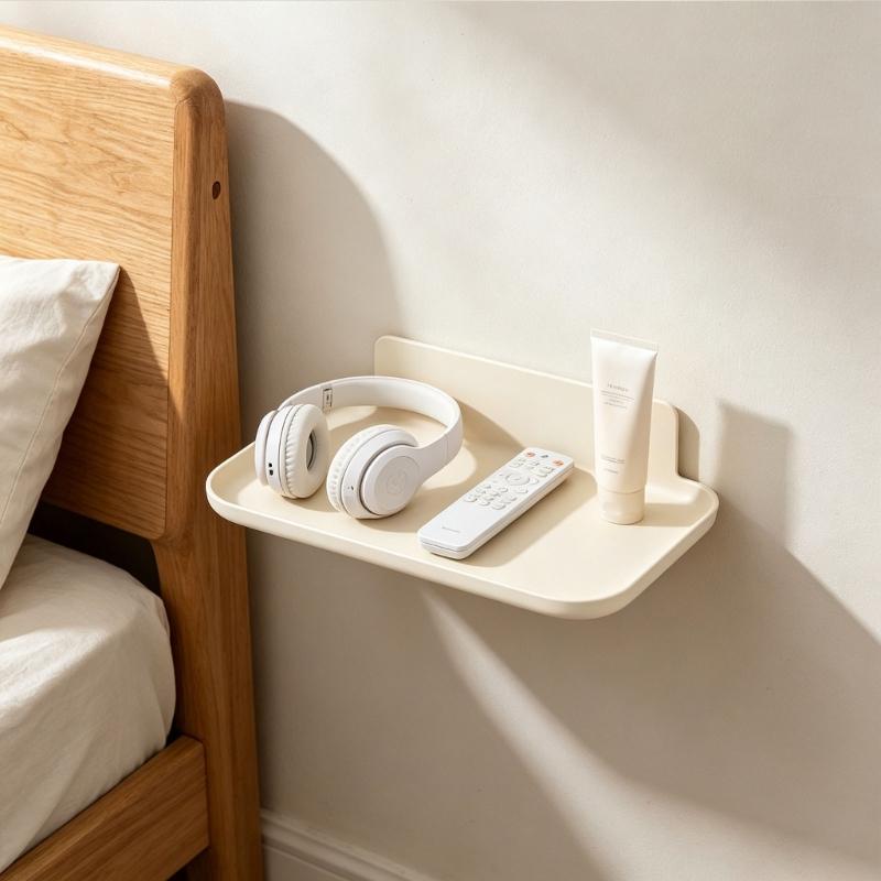 Multipurpose Folding Wall Shelf Water Resistant Plastic Storage Rack For Kitchen Bathroom And Bedroom