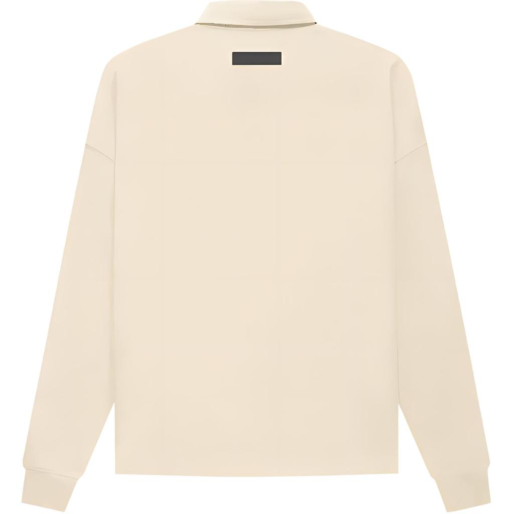 Fear of God Essentials Fall/Winter 1977 Series Henley Rugby Long Sleeve Polo Unisex Tops Eggshell-White FOG-FW22-682