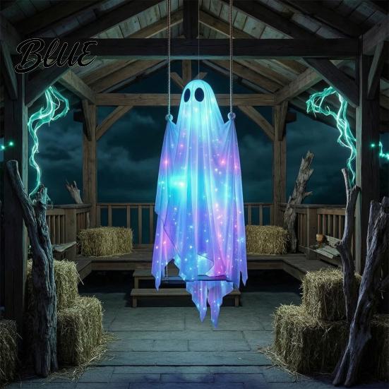 Halloween Outdoor Hanging Front Door Decoration Ornament Swing Decorations Ghost for Spooky Porch Yard Garden Weather Resistant Party Props