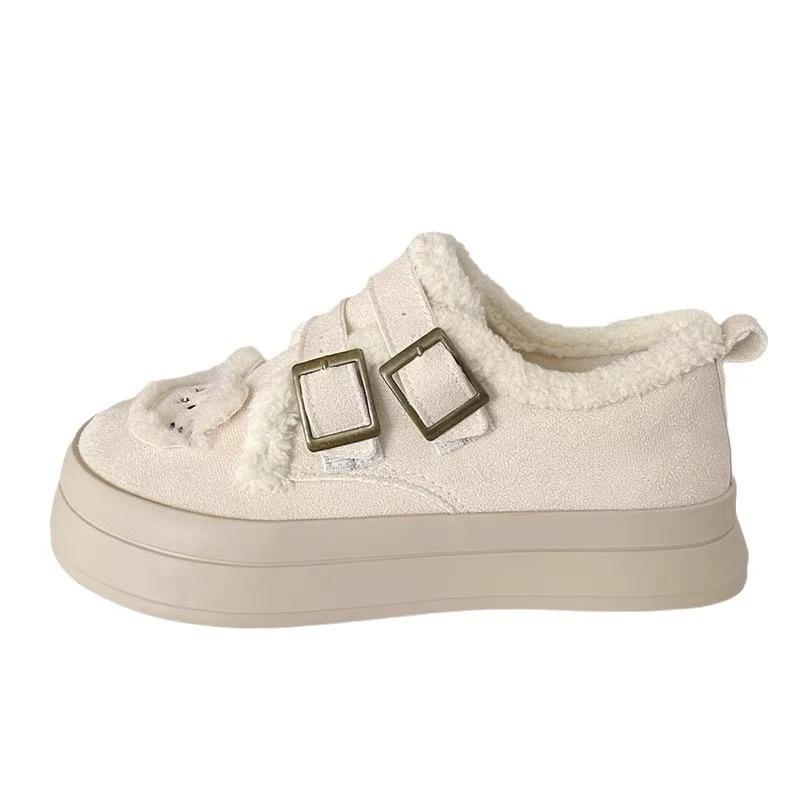 Wasteland wind autumn and winter velvet Velcro 22 new original design niche board shoes student warm cotton shoes