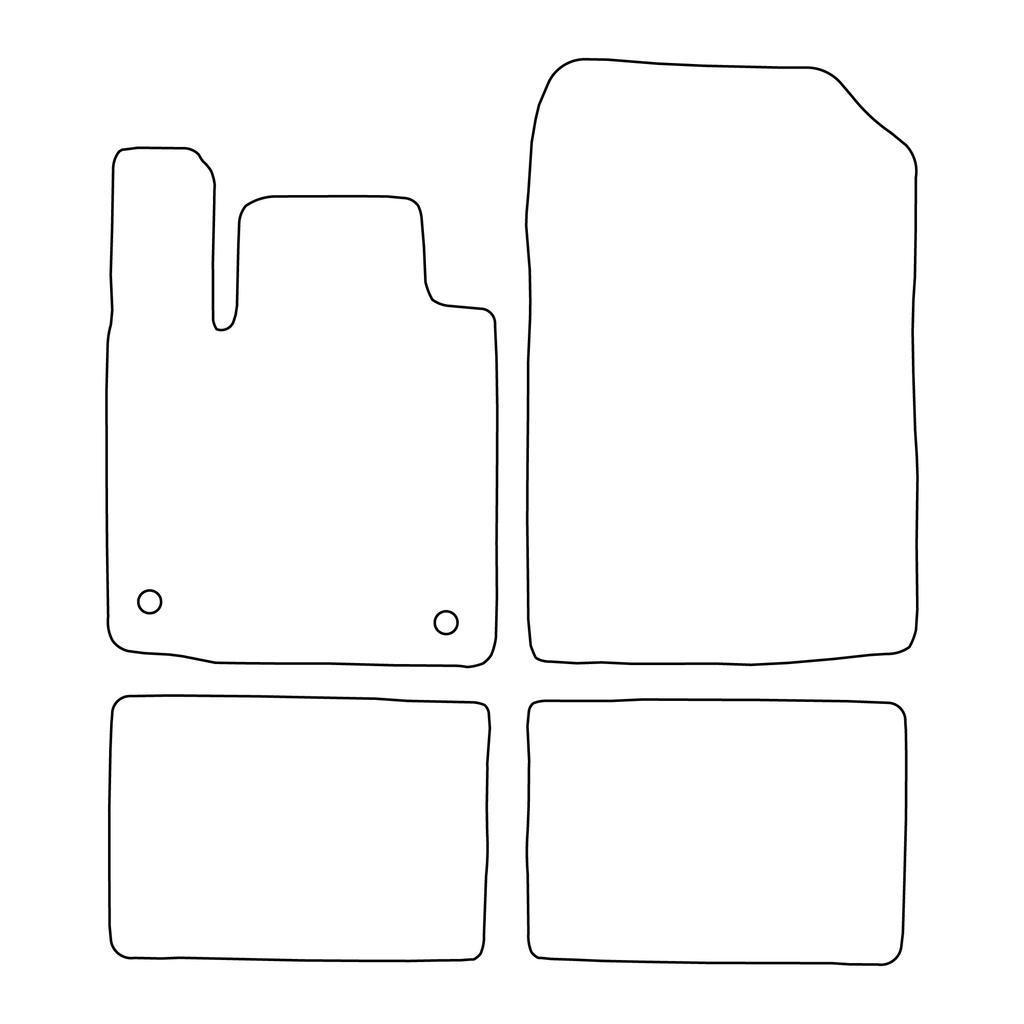 [Blm]Re018 Blue - Set Of Velour Floor Mats Suitable For Renault Twingo Ii 2007-2014 - Blue Trim