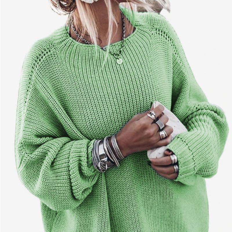 

Женский вязаный свитер 2024 года, зима, новый, однотонный, свободный, рукав «летучая мышь», большой размер, теплый пуловер 2XL зелёный