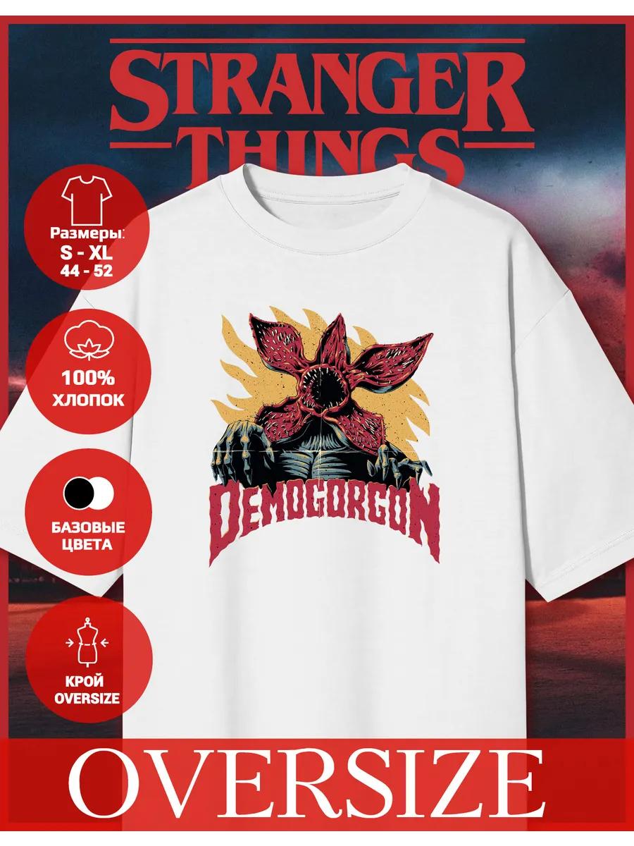 Oversized T-shirt with a Very Strange Demogorgon Print 4XL