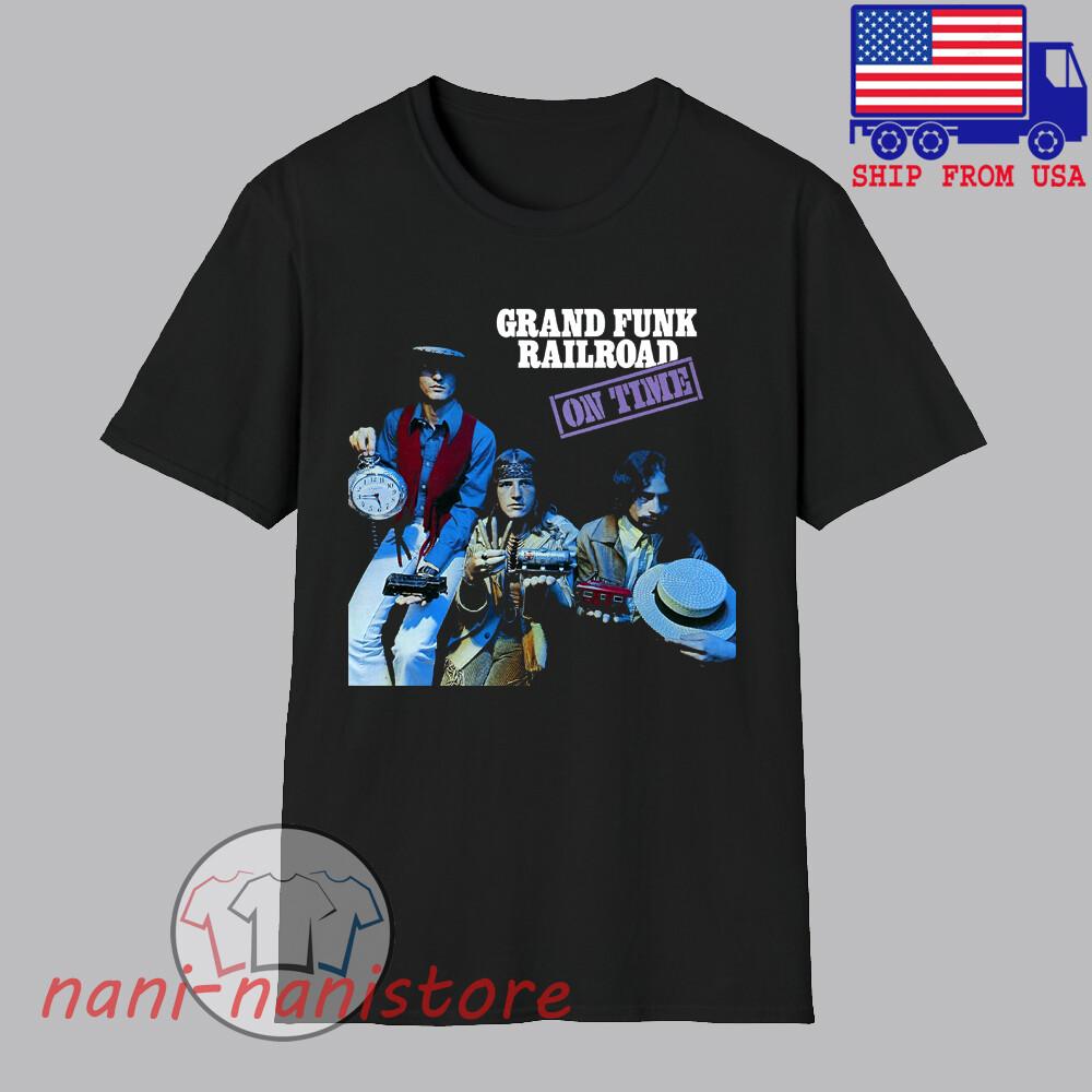 Grand Funk Railroad On Time Men#039;s Black Size S5XL Unisex T-Shirt XXXL