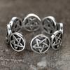 New Star Pentagram Punk Chunky Adjustable Thai Copper Color Finger Ring For Women Mens Korean Trendy Tibetan Jewelry Gifts