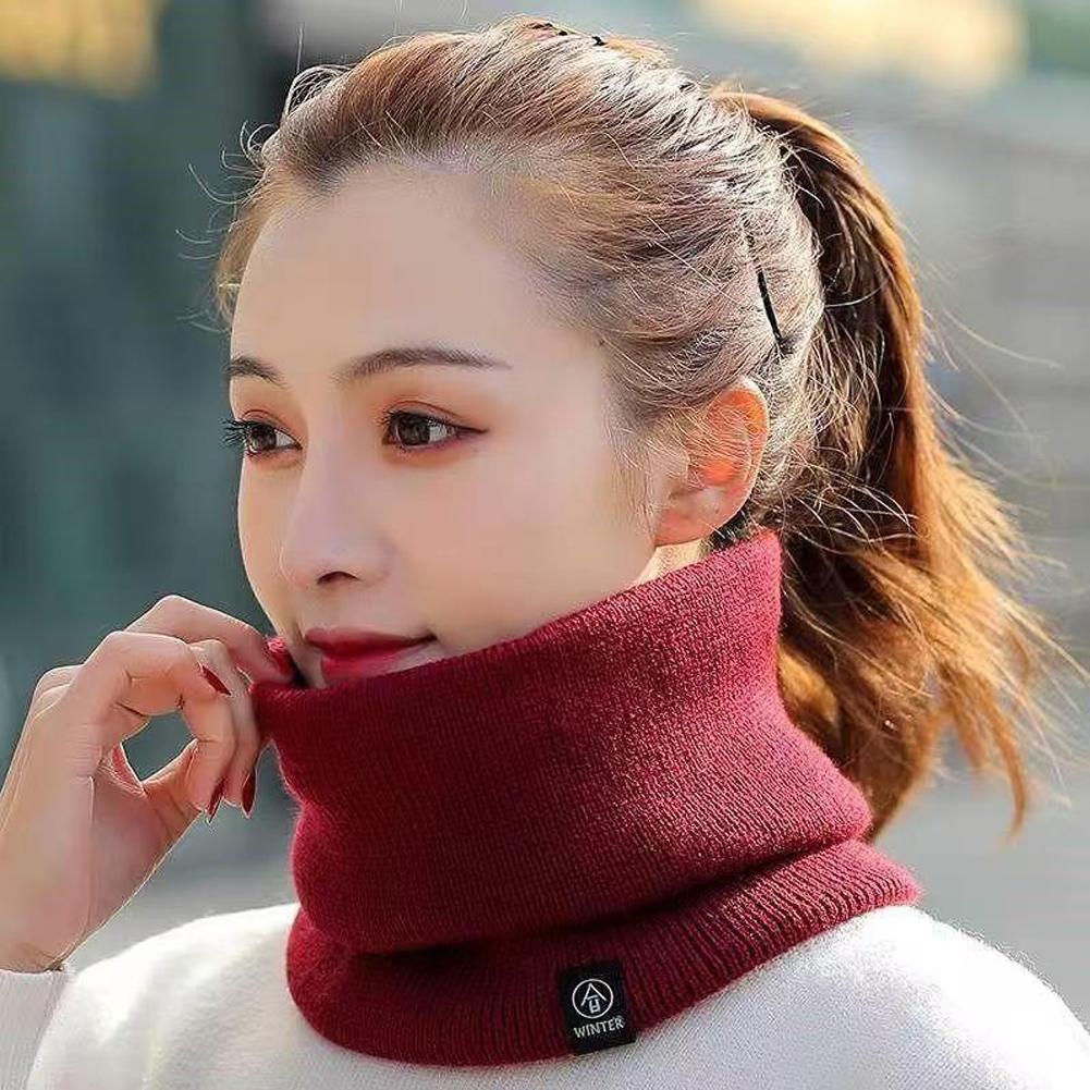 Unisex Solid Winter Thickened Velvet Neck Warm Scarf Plush Scarf Casual Versatile Outdoor Windproof Warm Scarf for Men Women