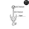 European & American Style G23 Titanium Zircon Devil Belly Button Ring, 14G Body Piercing Jewelry