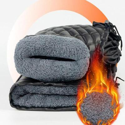 Winter Motorcycle Handlebar Gloves Hickened Velvet Windproof Waterproof Riding Mittens Snowmobile Handlebar Fingerless Gloves