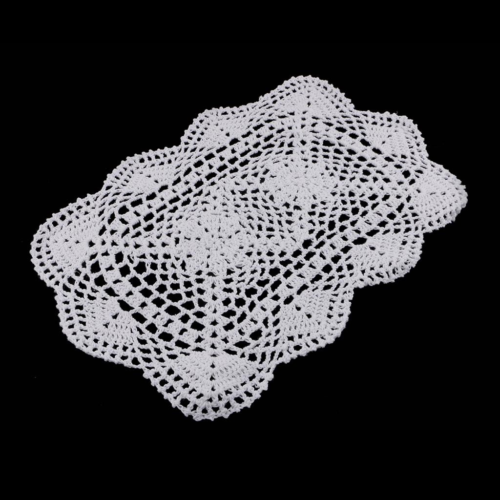 Crochet Lace Doily Cotton Handcrafted Table Mat Vintage Home Decor Table Decoration and Accessories for Living Room
