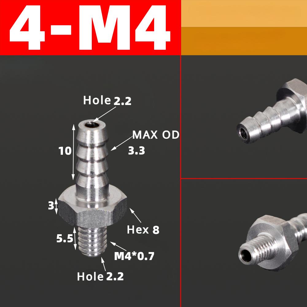 M3 M4 M5 M6 M8 M10 M12 M14 M16 Metric Male To 3 4 5 6 8 10 12 Mm Hose Barb Nipple 304 Stainless Steel Pipe Fitting Air Water Gas