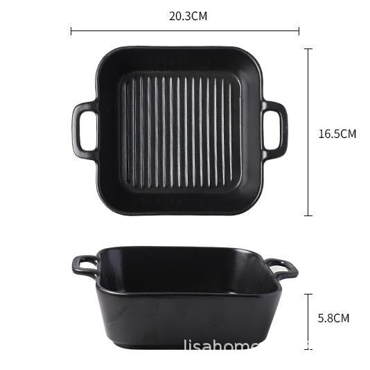 Cheese Baking Pan Binaural Pan Salad Bowl Oven Special Household Baked Rice Plate Baking Pan Plenty