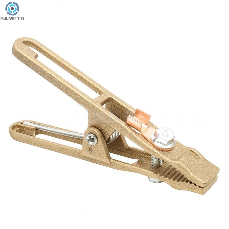 1Pc High Conductivity 260A Brass Earth Clamp for Argon Arc Welding, A Shape Electrical Plier