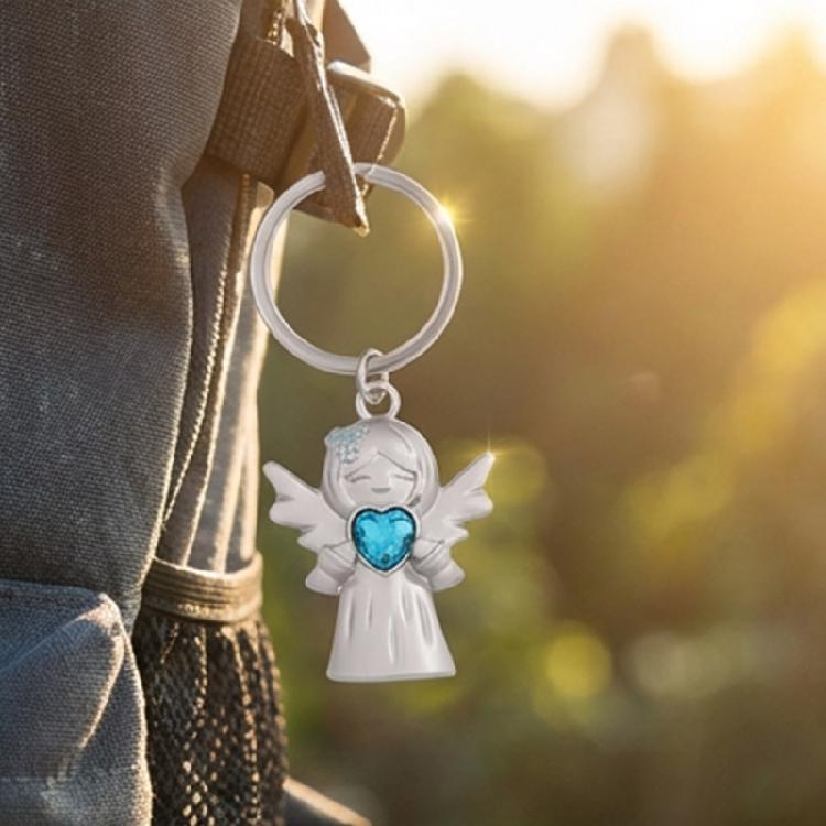 Alloy Angel Keychain Decorative Charm For Keys Or Bags Featuring Heart Symbol Luck Ideal Present
