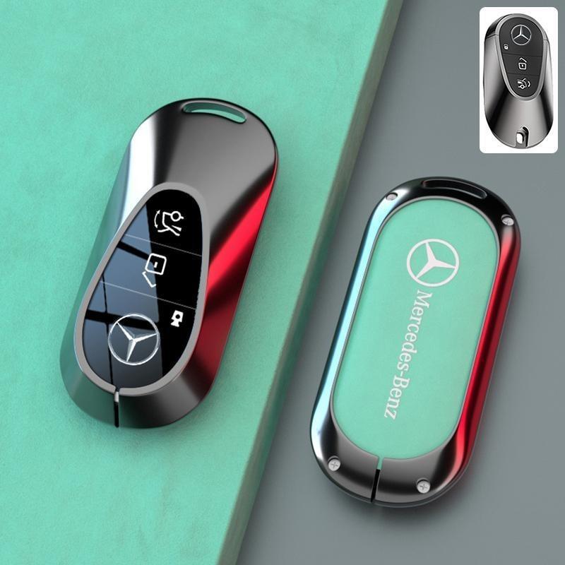 Q1984Zinc Alloy Leather Car Remote Key Case Shell Bag For Mercedes Benz A C E S G Class W177 W205 W213 X167 W222 CLA GLE GLB GLS AMG