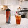 Large Capacity Drinking Straw Holder Plastic Clear Drinking Straw Dispenser with Lid Drinking Straw Organizer Dining Room