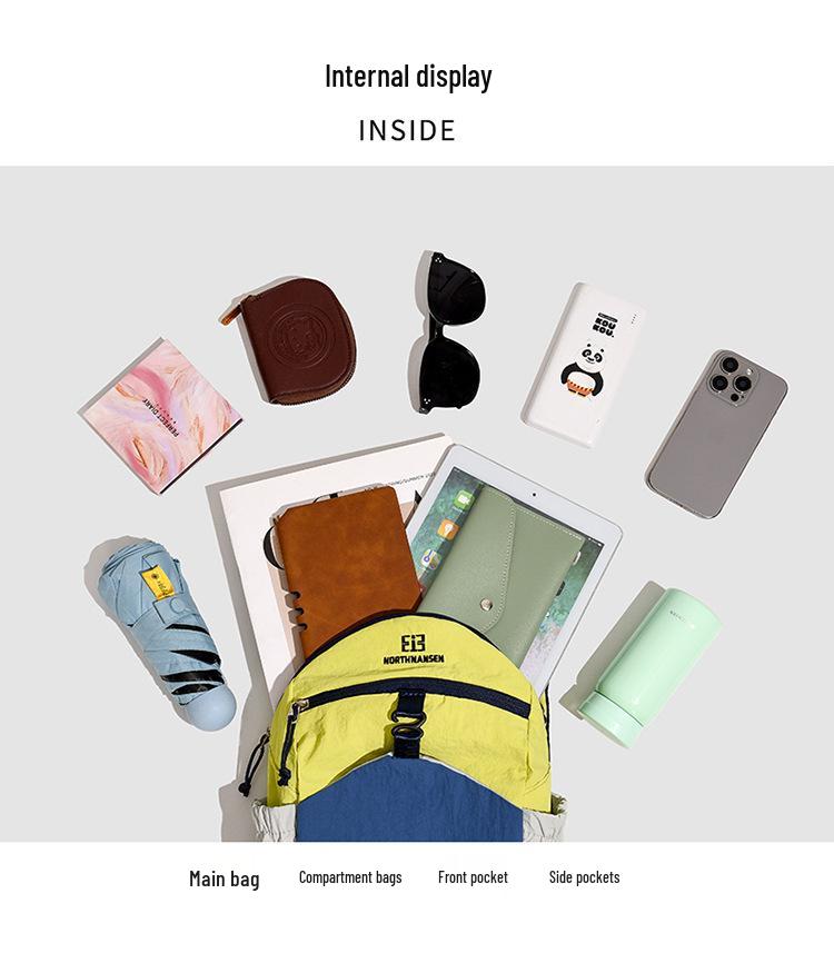 Dopamine Color Casual Backpack: Versatile, Large Capacity for Outdoor Travel & Commuting