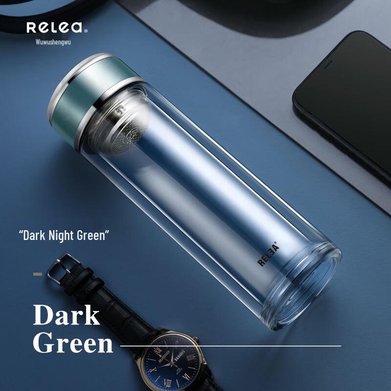 Wushengwu Mingjue Double-Layer Glass Tea Infuser Mug