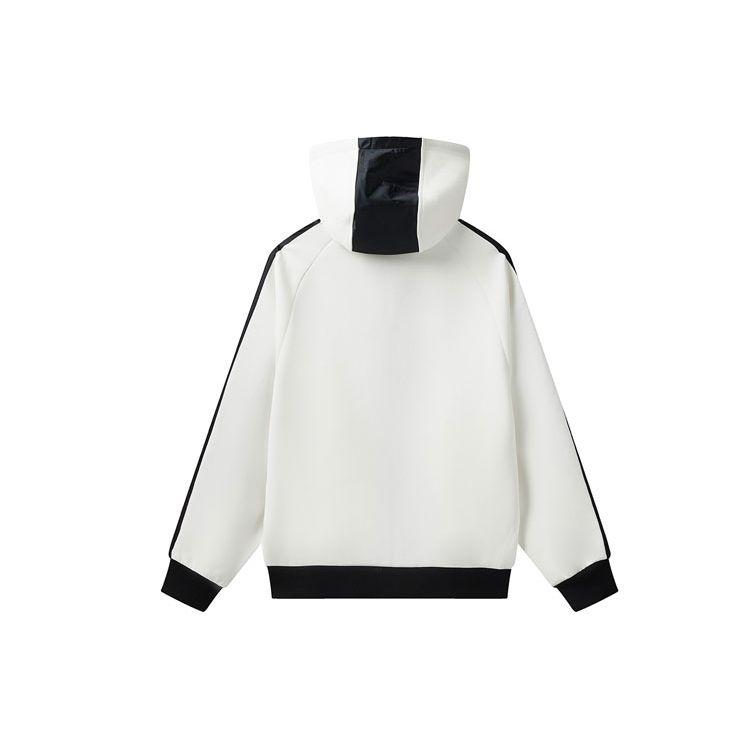 FILA Fleece Sports Knit Hooded Jacket Women jackets Cloud-Mushroom-White F11W118503FWT