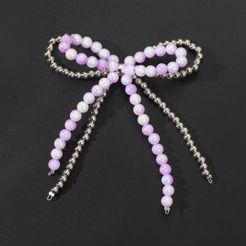 Handcrafted Beaded Bow Pearl Hair Clip & DIY Accessory