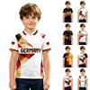 Kids Polo Shirt with Graphic Print and Button Collar Short Sleeve Top for Boys Youth Casual Wear Suitable for Everyday Activities
