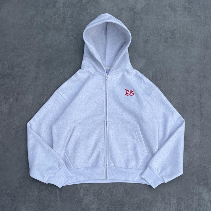 Y2K Embroidered Letter Hoodie - Unisex European & American Street Punk Style for Autumn/Winter