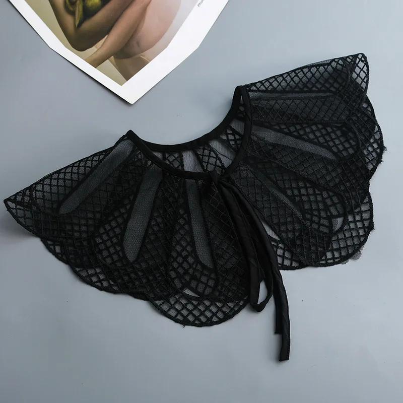 

Милые банты кружева вышивка ложные воротники для женщин рубашка съемный воротник девушки плечо накидка маленькая шаль ложный воротник