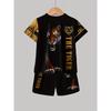 Boys Fashion 3D Printed Casual Pullover Short Sleeve Shorts  Sweatshirt T-Shirt Shorts Perfect  Outdoor