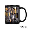 11OZ Coffee Mug Toolbox Design Wrench Pattern Mechanic Water Cup Ceramic Mechanic Mug Themed C-Shaped Handle Car Mechanic Gift
