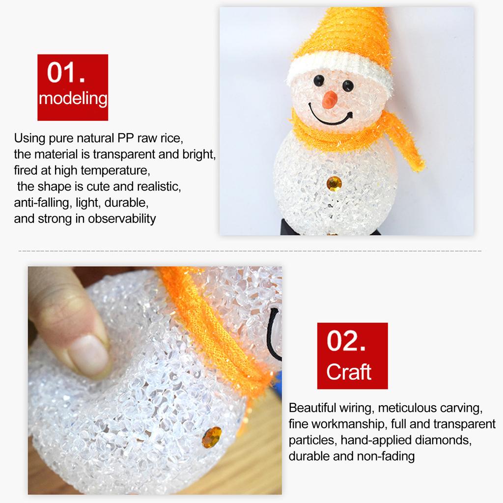Solar Snowman Stake Light Decoration Waterproofing Outdoor Xmas Pathway Light for Garden Tree Fence Lawn Walkway Red