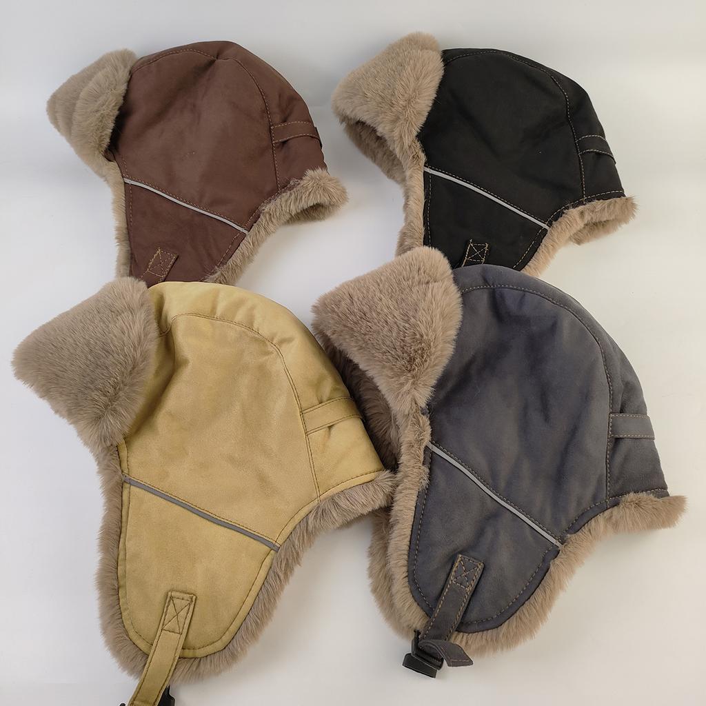 Retro Pilot Winter Hat For Women & Men Faux Fur Earflap Beanie With Thickened Warm Ear Protection Cap Female New