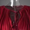 Women's Spring Puff Sleeve Ruffle Dress with Pleated Ribbon Design