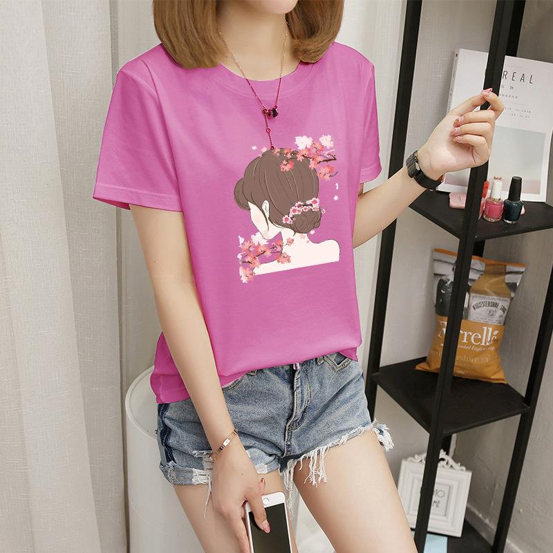 Women's short-sleeved t-shirt women's summer new Korean version cartoon student crew-neck bottoming shirt